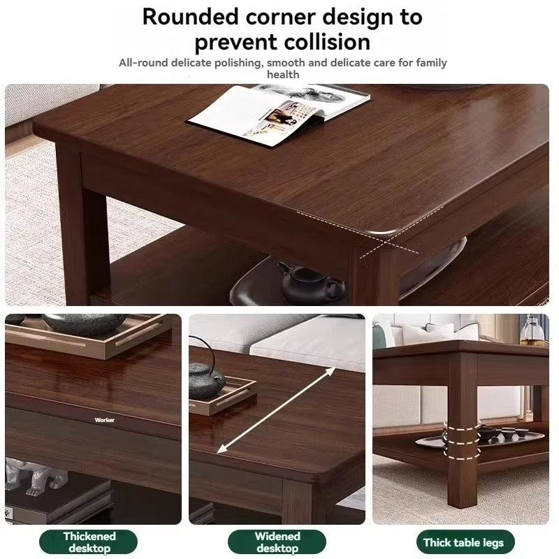 Wood Solid Coffee Table KSA – Modern & Simple Design